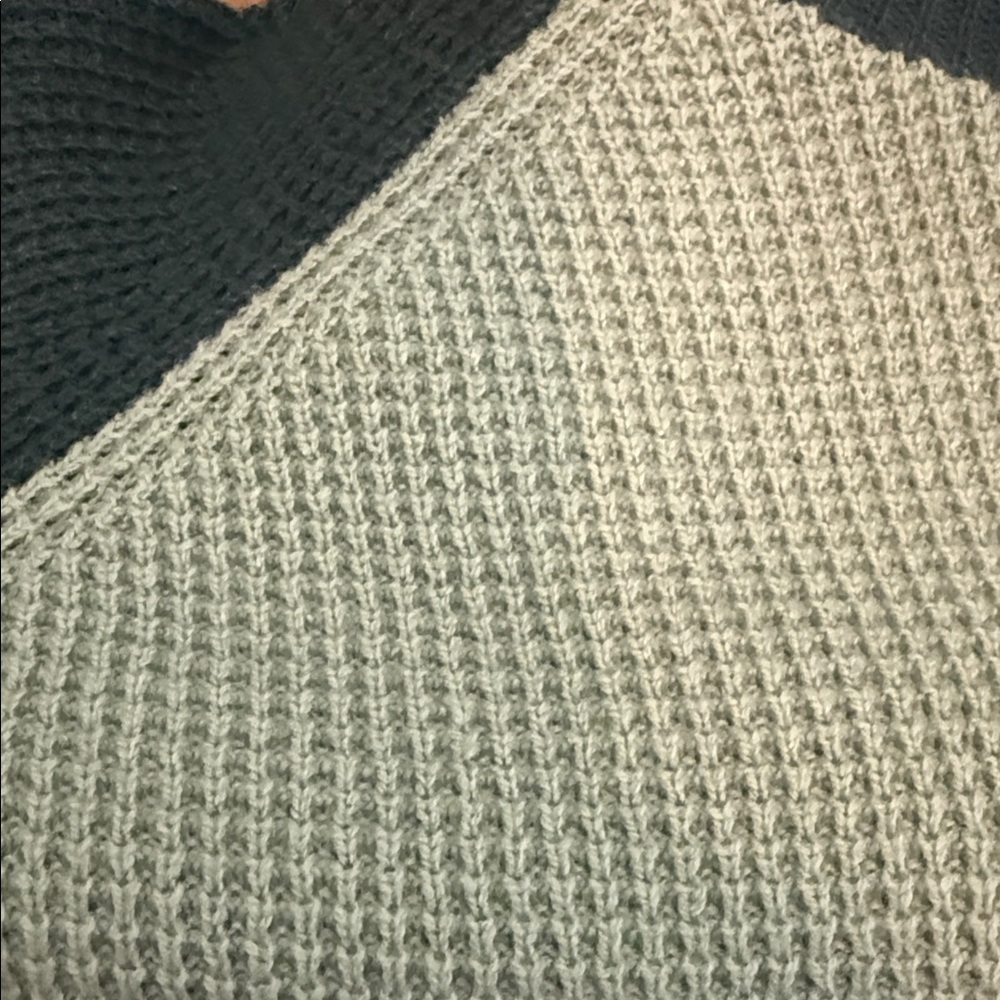 NWT Madewell Sweater Womens Sz Small Turtleneck Two Tone Green Criss Cross Back - Picture 4 of 4